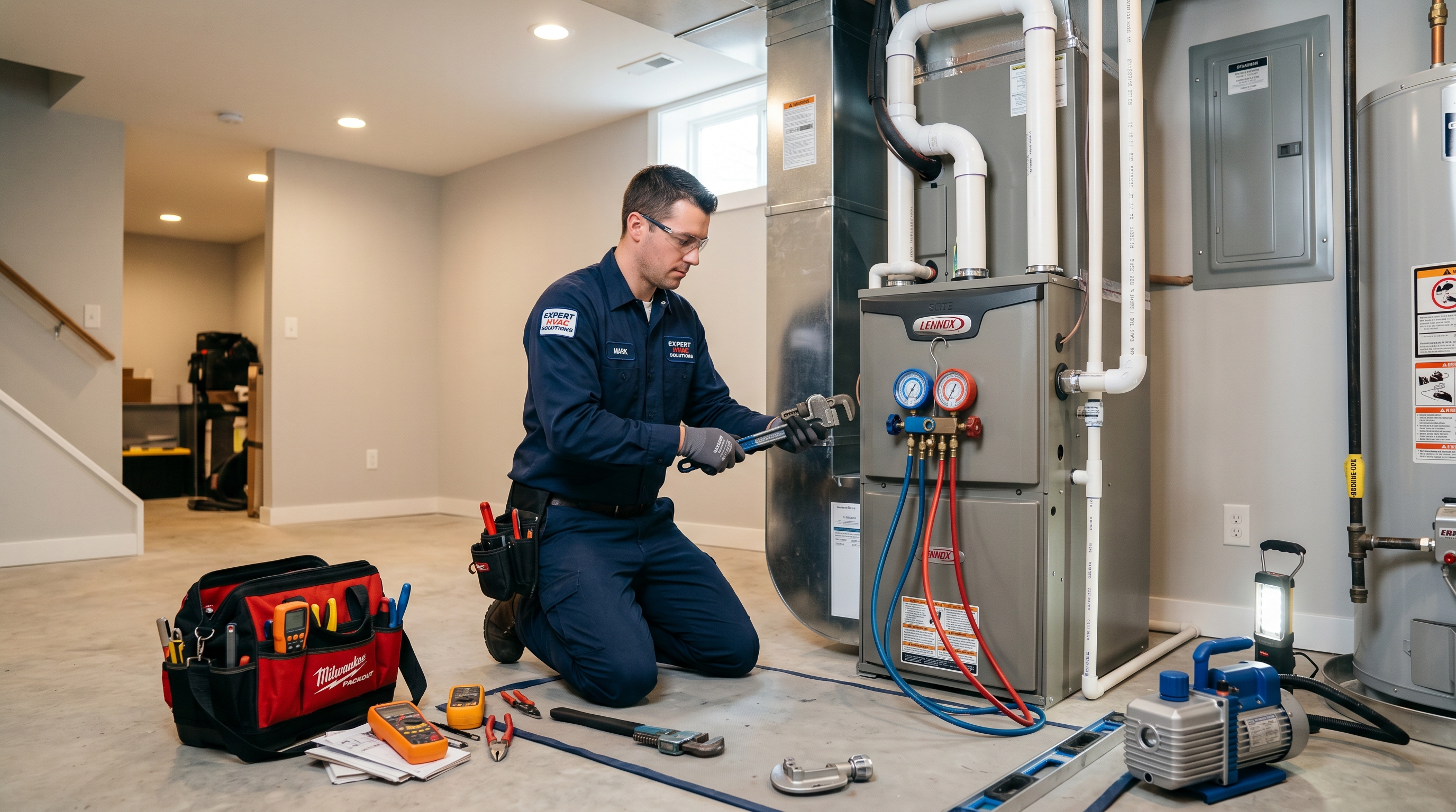 Furnace installation in a Waterloo home