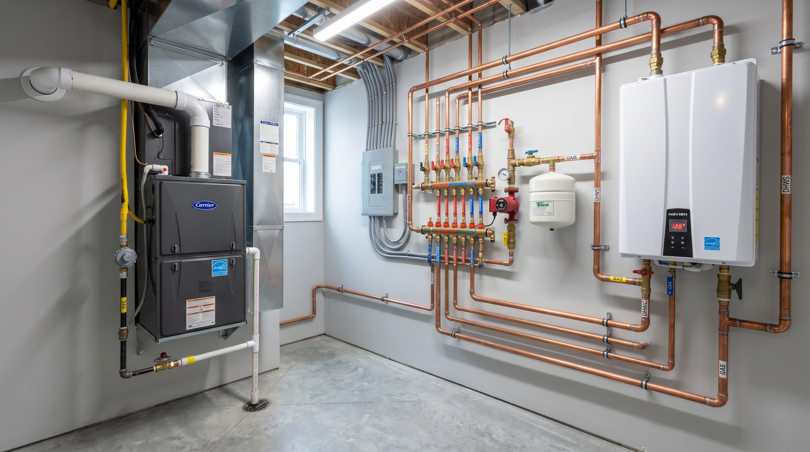 Technician performing HVAC maintenance